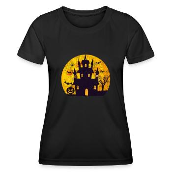 Grusel Schloss Halloween - Frauen Funktions-T-Shirt - Schwarz - Vorne - AI Model Female 172 light (172cm)