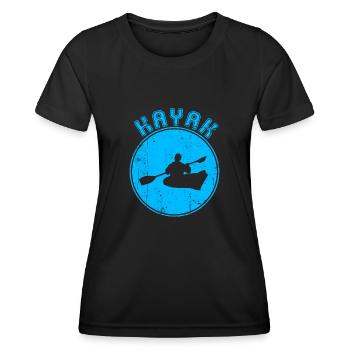 Kanu - Frauen Funktions-T-Shirt - Schwarz - Vorne - AI Model Female 172 light (172cm)