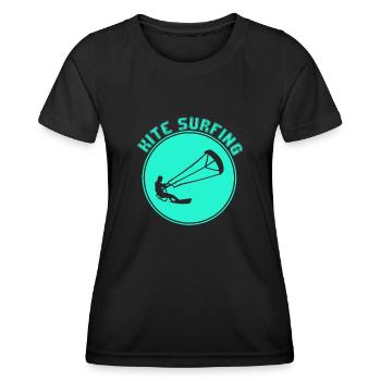Kite surfen - Frauen Funktions-T-Shirt - Schwarz - Vorne - AI Model Female 172 light (172cm)