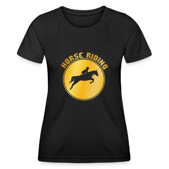 Horse riding - Women's Functional T-Shirt - black - Front - AI Model Female 172 light (172cm)