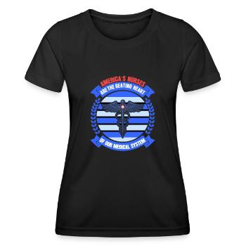 INFIRMIÈRE Infirmière - T-shirt sport Femme - noir - Devant - AI Model Female 172 light (172cm)
