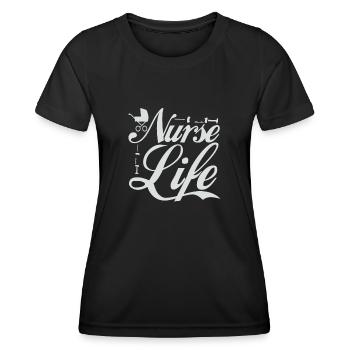 Nurse Life - Women's Functional T-Shirt - black - Front - AI Model Female 172 light (172cm)