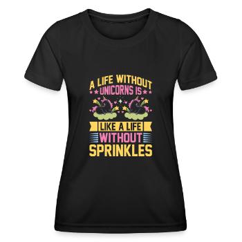 Vie de licorne sans vie de licorne sans étincelles - T-shirt sport Femme - noir - Devant - AI Model Female 172 light (172cm)