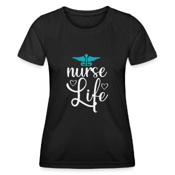 Nurse Life - Women's Functional T-Shirt - black - Front - AI Model Female 172 light (172cm)