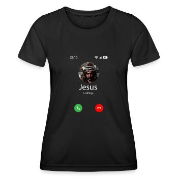 Jesus is calling - Women's Functional T-Shirt - black - Front - AI Model Female 172 light (172cm)