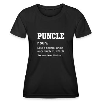 Puncle Normal Uncle Much Punnier Lustiger Onkel - Frauen Funktions-T-Shirt - Schwarz - Vorne - AI Model Female 172 light (172cm)