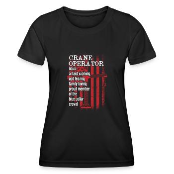 Kranführer Definition USA Flagge Kran Kräne Noun - Frauen Funktions-T-Shirt - Schwarz - Vorne - AI Model Female 172 light (172cm)