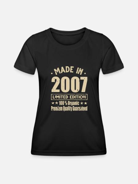 Made in 2007 Vintage Retro Limited Edition - Frauen Funktions-T-Shirt - Schwarz