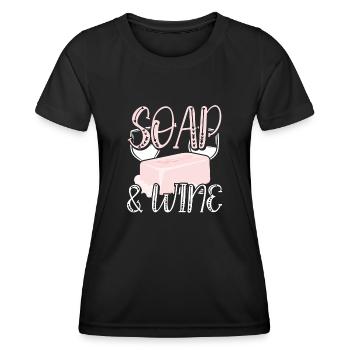 Seife Und Wein - Frauen Funktions-T-Shirt - Schwarz - Vorne - AI Model Female 172 light (172cm)