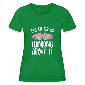 I think either or - Women's Functional T-Shirt - kelly green - Front - AI Model Female 172 dark (172cm)