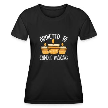 Süchtig Nach Kerzenherstellung - Frauen Funktions-T-Shirt - Schwarz - Vorne - AI Model Female 172 light (172cm)