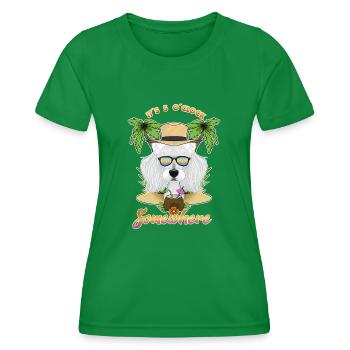 Il est 5 oClock quelque part en buvant du caniche - T-shirt sport Femme - vert - Devant - AI Model Female 172 dark (172cm)