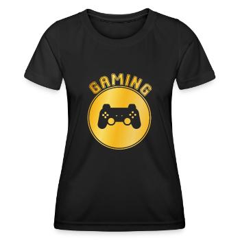 Gaming - Frauen Funktions-T-Shirt - Schwarz - Vorne - AI Model Female 172 light (172cm)