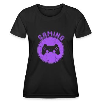 Gaming - Frauen Funktions-T-Shirt - Schwarz - Vorne - AI Model Female 172 light (172cm)