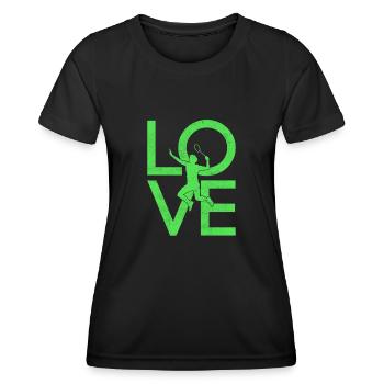 Badminton - Frauen Funktions-T-Shirt - Schwarz - Vorne - AI Model Female 172 light (172cm)