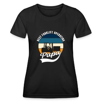 Lagerarbeiter Warenhaus Gabelstaplerfahrer - Frauen Funktions-T-Shirt - Schwarz - Vorne - AI Model Female 172 light (172cm)