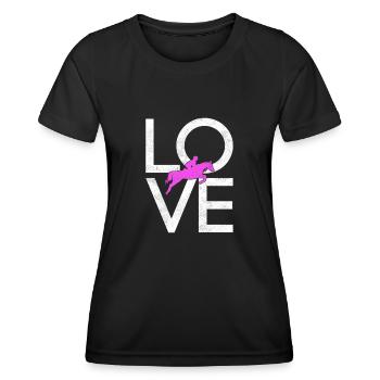 Horse riding - Women's Functional T-Shirt - black - Front - AI Model Female 172 light (172cm)