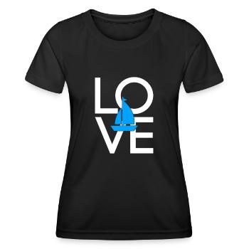 Segeln - Frauen Funktions-T-Shirt - Schwarz - Vorne - AI Model Female 172 light (172cm)