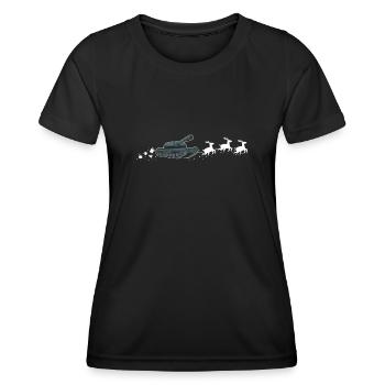 Tank Santa Weihnachtsschlitten - Funny Tank Xmas - Frauen Funktions-T-Shirt - Schwarz - Vorne - AI Model Female 172 light (172cm)