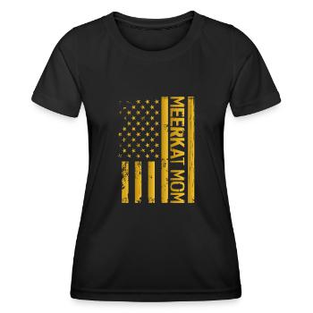 Meerkat America Mother - Women's Functional T-Shirt - black - Front - AI Model Female 172 light (172cm)