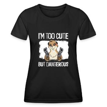 Le suricate est mignon mais dangereux - T-shirt sport Femme - noir - Devant - AI Model Female 172 light (172cm)