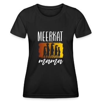 Maman suricate - T-shirt sport Femme - noir - Devant - AI Model Female 172 light (172cm)