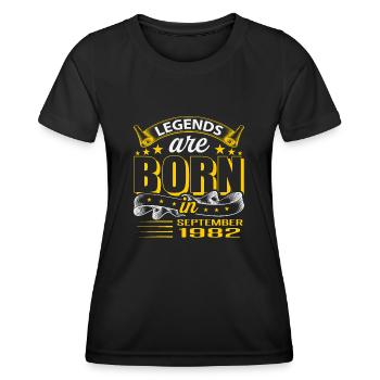 Septembre 1982 - cadeau du 40e anniversaire. Génial. - T-shirt sport Femme - noir - Devant - AI Model Female 172 light (172cm)