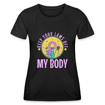 Gardez vos lois hors de mon corps - T-shirt sport Femme - noir - Devant - AI Model Female 172 light (172cm)