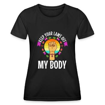 Gardez vos lois hors de mon corps - T-shirt sport Femme - noir - Devant - AI Model Female 172 light (172cm)