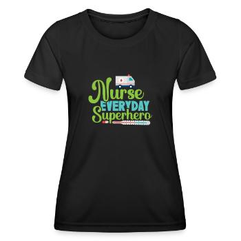 Santé et infirmière - T-shirt sport Femme - noir - Devant - AI Model Female 172 light (172cm)