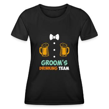 Jungesellenabschied Männer Team Bräutigam Hochzeit - Frauen Funktions-T-Shirt - Schwarz - Vorne - AI Model Female 172 light (172cm)