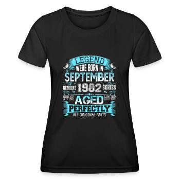 September 1982 - 40. Geburtstag Geschenk. Awesome. - Frauen Funktions-T-Shirt - Schwarz - Vorne - AI Model Female 172 light (172cm)