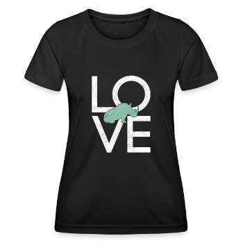 Nashorn - Frauen Funktions-T-Shirt - Schwarz - Vorne - AI Model Female 172 light (172cm)