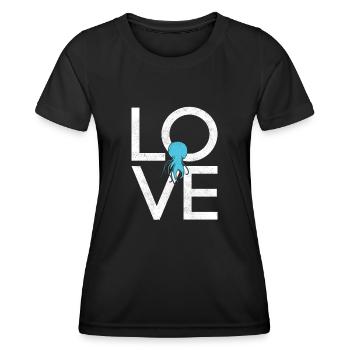 Qualle - Frauen Funktions-T-Shirt - Schwarz - Vorne - AI Model Female 172 light (172cm)