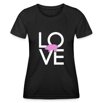 Cochon - T-shirt sport Femme - noir - Devant - AI Model Female 172 light (172cm)