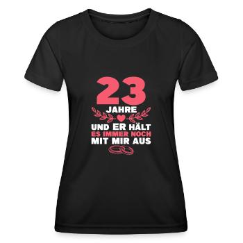 Titanhochzeit 23. Hochzeitstag Geschenk Frau - Frauen Funktions-T-Shirt - Schwarz - Vorne - AI Model Female 172 light (172cm)