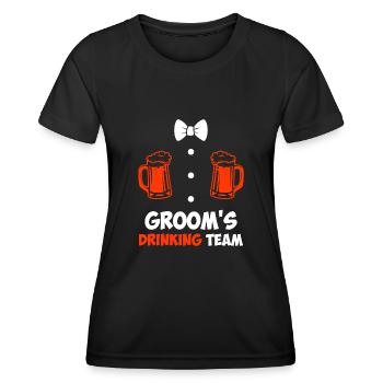 Jungesellenabschied Männer Team Bräutigam Hochzeit - Frauen Funktions-T-Shirt - Schwarz - Vorne - AI Model Female 172 light (172cm)