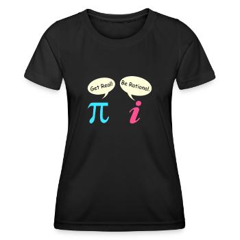 Mathe Spruch Komplexe Zahl Pie get real - Frauen Funktions-T-Shirt - Schwarz - Vorne - AI Model Female 172 light (172cm)