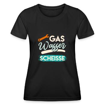 Gas Wasser Scheiße - Frauen Funktions-T-Shirt - Schwarz - Vorne - AI Model Female 172 light (172cm)