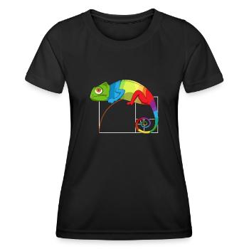Fibonacci Jour Nombre d’Or Math Caméléon - T-shirt sport Femme - noir - Devant - AI Model Female 172 light (172cm)