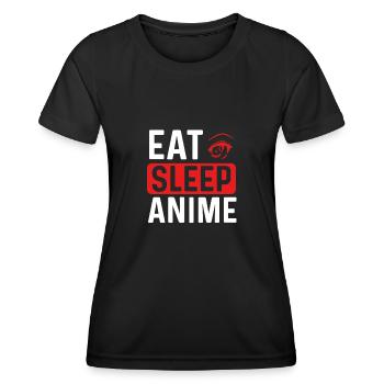 Eat sleep Anime - Women's Functional T-Shirt - black - Front - AI Model Female 172 light (172cm)