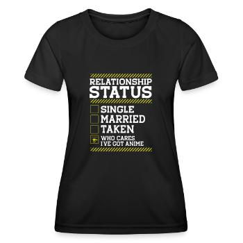 Beziehungsstatus - Frauen Funktions-T-Shirt - Schwarz - Vorne - AI Model Female 172 light (172cm)