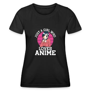 Ein Mädchen das Anime liebt - Frauen Funktions-T-Shirt - Schwarz - Vorne - AI Model Female 172 light (172cm)