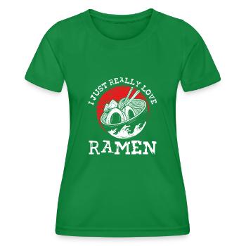 Ich liebe wirklich Ramen - Frauen Funktions-T-Shirt - Kelly Green - Vorne - AI Model Female 172 dark (172cm)