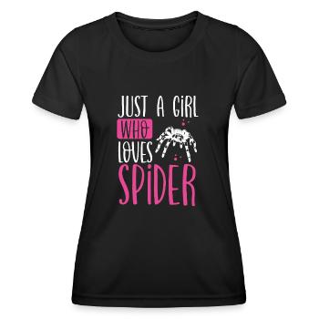 Juste une fille qui aime les araignées - T-shirt sport Femme - noir - Devant - AI Model Female 172 light (172cm)