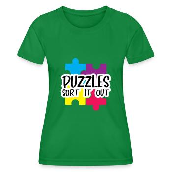 Les casse-têtes trient les choses 4 - T-shirt sport Femme - vert - Devant - AI Model Female 172 dark (172cm)