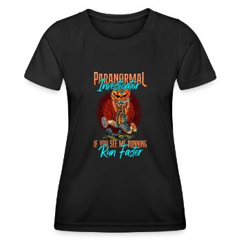 Geisterjäger Paranormaler Investigator - Frauen Funktions-T-Shirt - Schwarz - Vorne - AI Model Female 172 light (172cm)