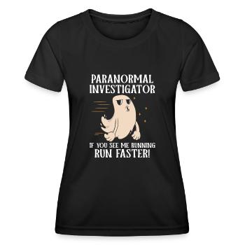 Geisterjäger Paranormaler Investigator - Frauen Funktions-T-Shirt - Schwarz - Vorne - AI Model Female 172 light (172cm)