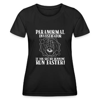 Geisterjäger Paranormaler Investigator - Frauen Funktions-T-Shirt - Schwarz - Vorne - AI Model Female 172 light (172cm)