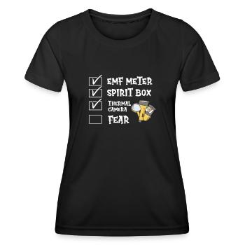 Geisterjäger Paranormaler Investigator - Frauen Funktions-T-Shirt - Schwarz - Vorne - AI Model Female 172 light (172cm)